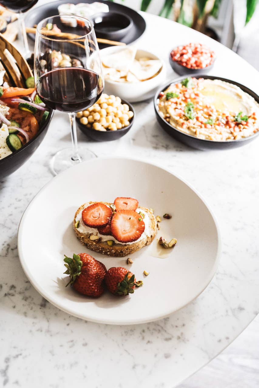 GHARYAN Stoneware & Olive Wood Tableware | Ships from USA - Wholesale Dinner Plate - Handmade Stoneware Dinner Plate | Dadasi 10.2"1