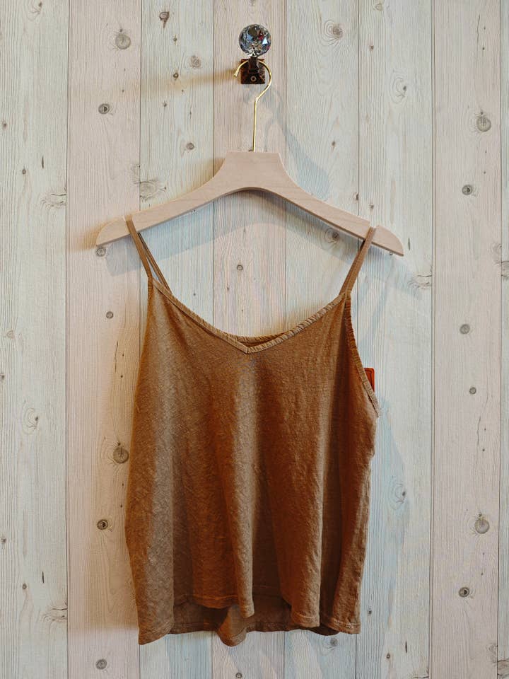 Linen & More – wholesale T-shirt (utan tryck) – Dam – REF 14893 100% LINNE T-SHIRT MED TUNNA REMMAR1