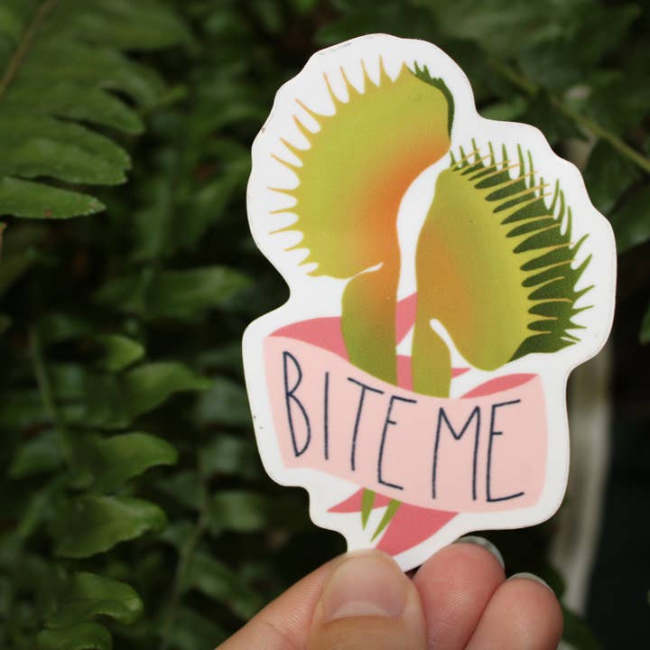 Bide Mig Venus Flytrap Sticker for engroshandel hos Fia Wilson Artwork