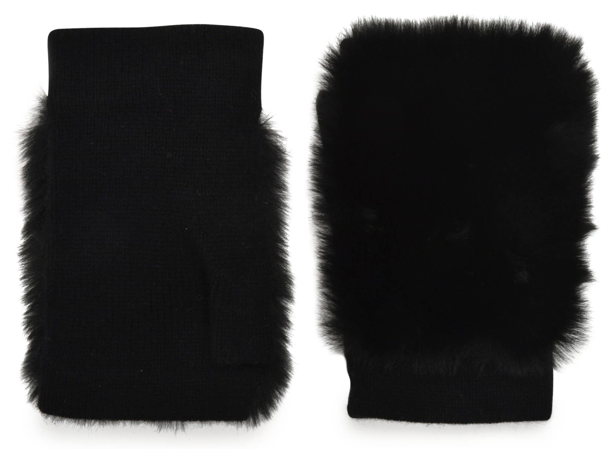 AMATO NEWYORK                          Carolina Amato - Wholesale Gloves - Women's - Women's Fingerless Knit Gloves with Faux Fur (K119)0