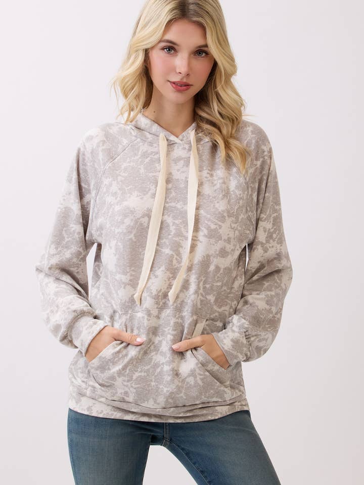 BOMBOM - Wholesale Hoodie - Women's - TL2106 Marble Wash Knit Hoodie1