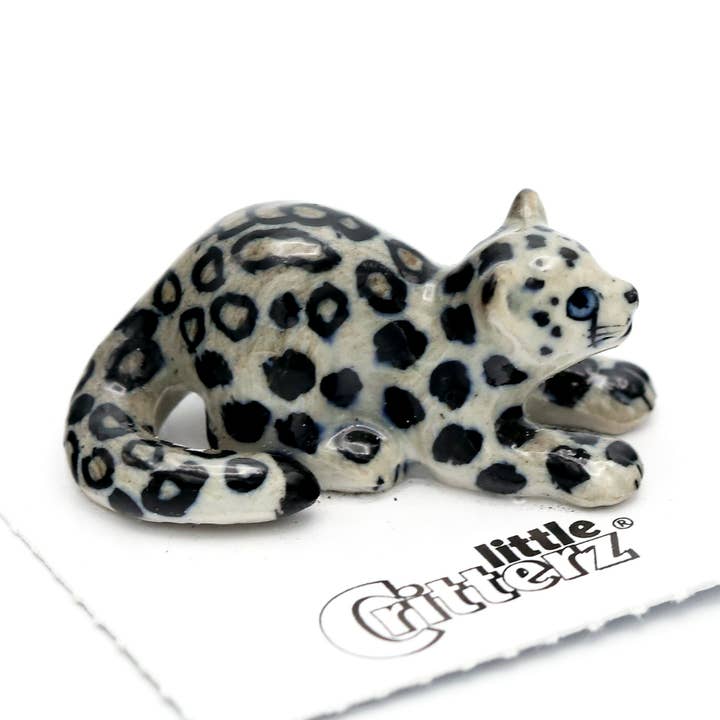 King Snow Leopard Cub Porzellan Miniatur für den Großhandel von Little Critterz