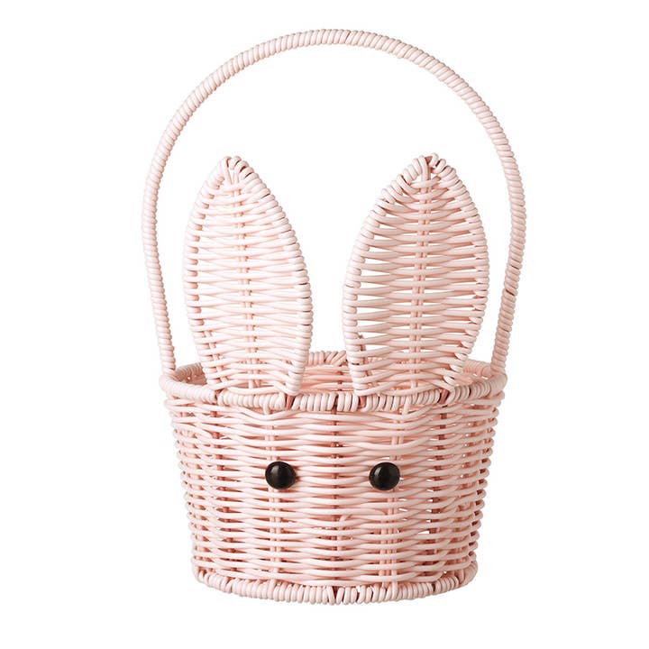 PINK BUNNY BASKET WITH HANDLE for wholesale by Heaven Sends