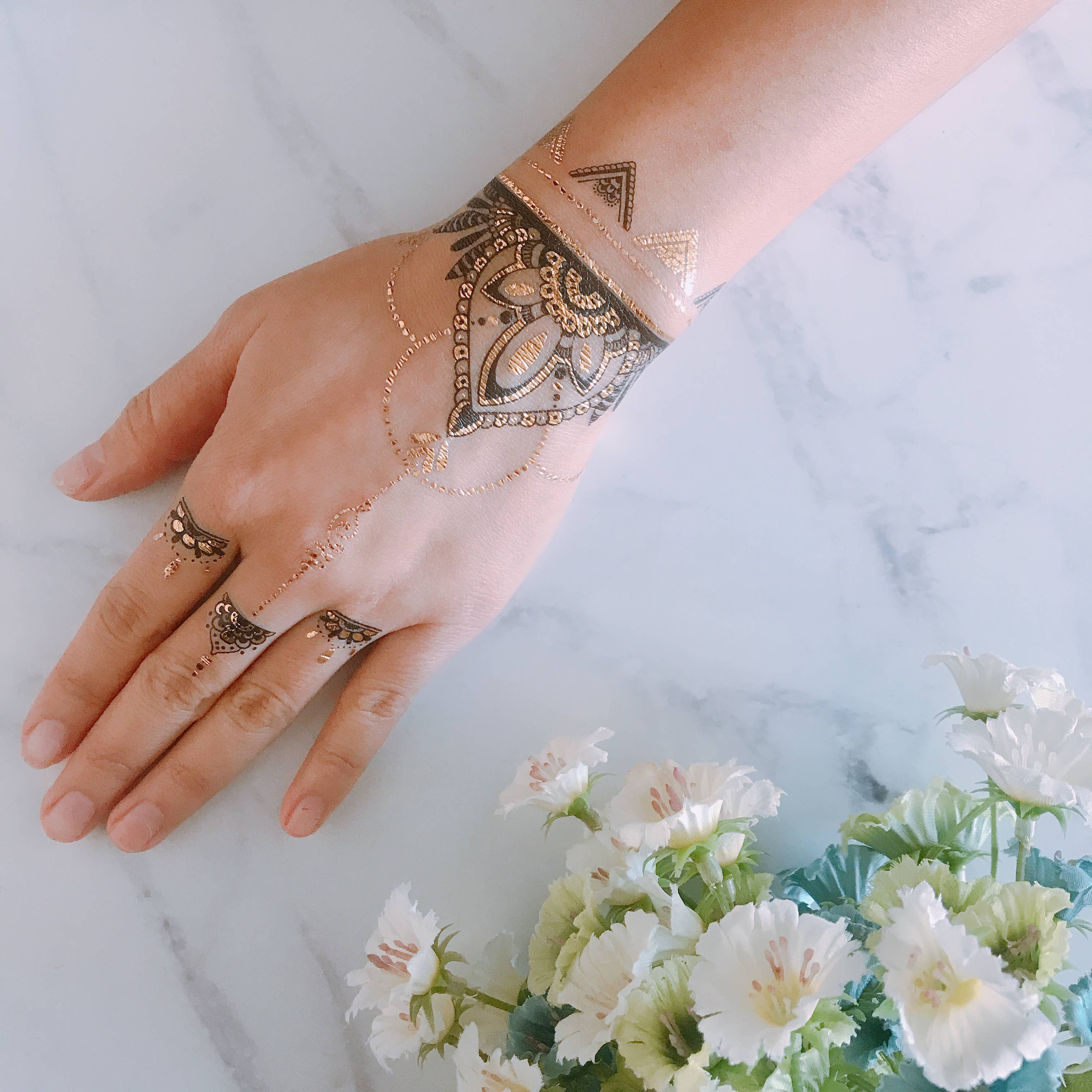 PAPERSELF - Wholesale Temporary Tattoo - Henna Black Temporary Tattoos Stickers6