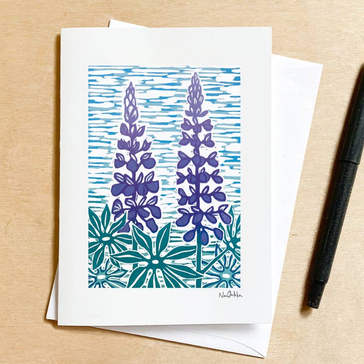 Nan Onkka Prints - Wholesale Everyday Greeting Card - Lupines Greeting Card