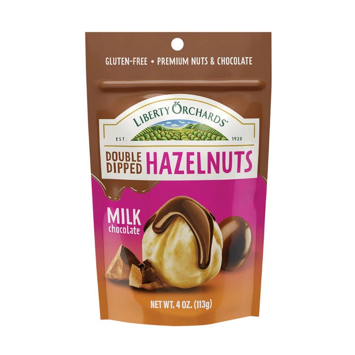 Avelãs com Chocolate de Leite Duplamente Mergulhadas Liberty Orchards 4oz - 10 unidades por atacado de I Got Your Candy