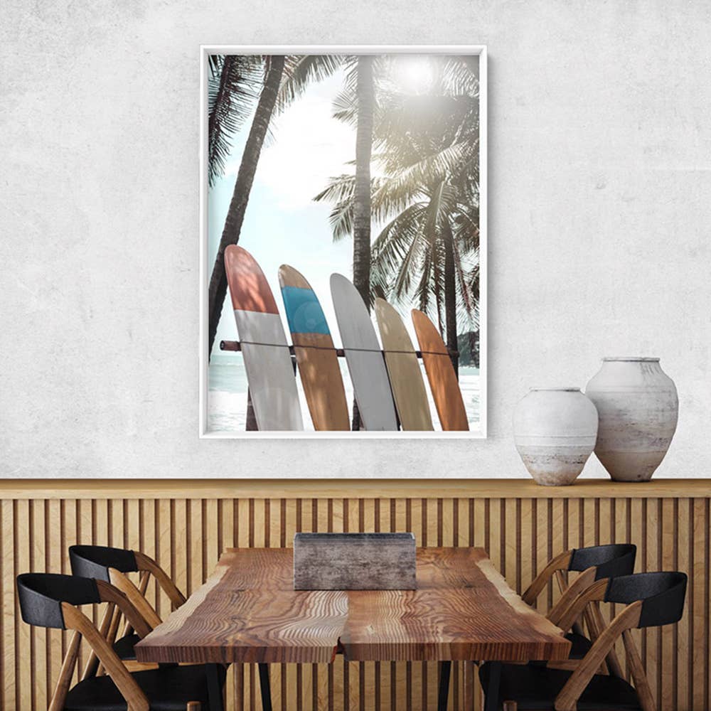 PRINT AND PROPER - Wholesale Art Print - Surfboards in Hawaii Art Print. Retro Close up Poster Print1