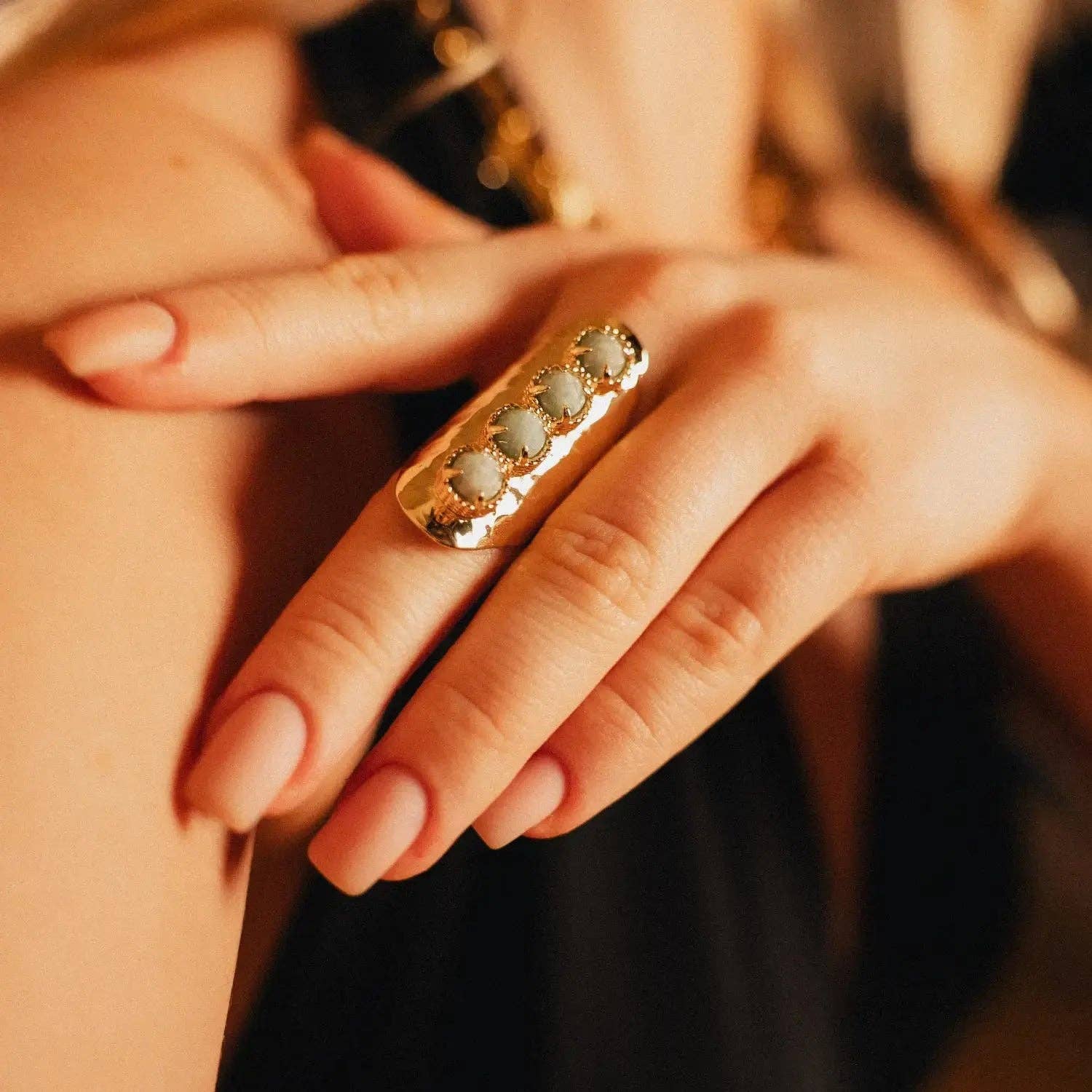 PHOEBE´S - Wholesale Cocktail/Statement Ring - Chunky Ring with Real Stones | 18k Gold Plated3