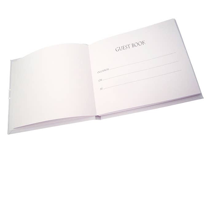 White Cotton Cards - Wholesale Guest Book - Wedding Hearts - Guest Book (LLH3)