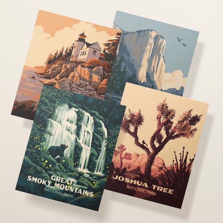 National Parks Greeting Card Set 4 | Assorted Notecards for wholesale by Twigs Paper