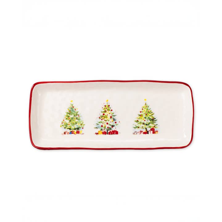 The Royal Standard - Wholesale Platter - Gloria Tree Platter White/Multi 13.5x5.51