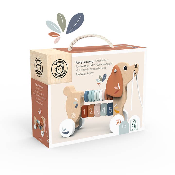 BTL Diffusion UK LTD - Wholesale Wood Toy - Kids - Speedy Monkey Puppy pull along3