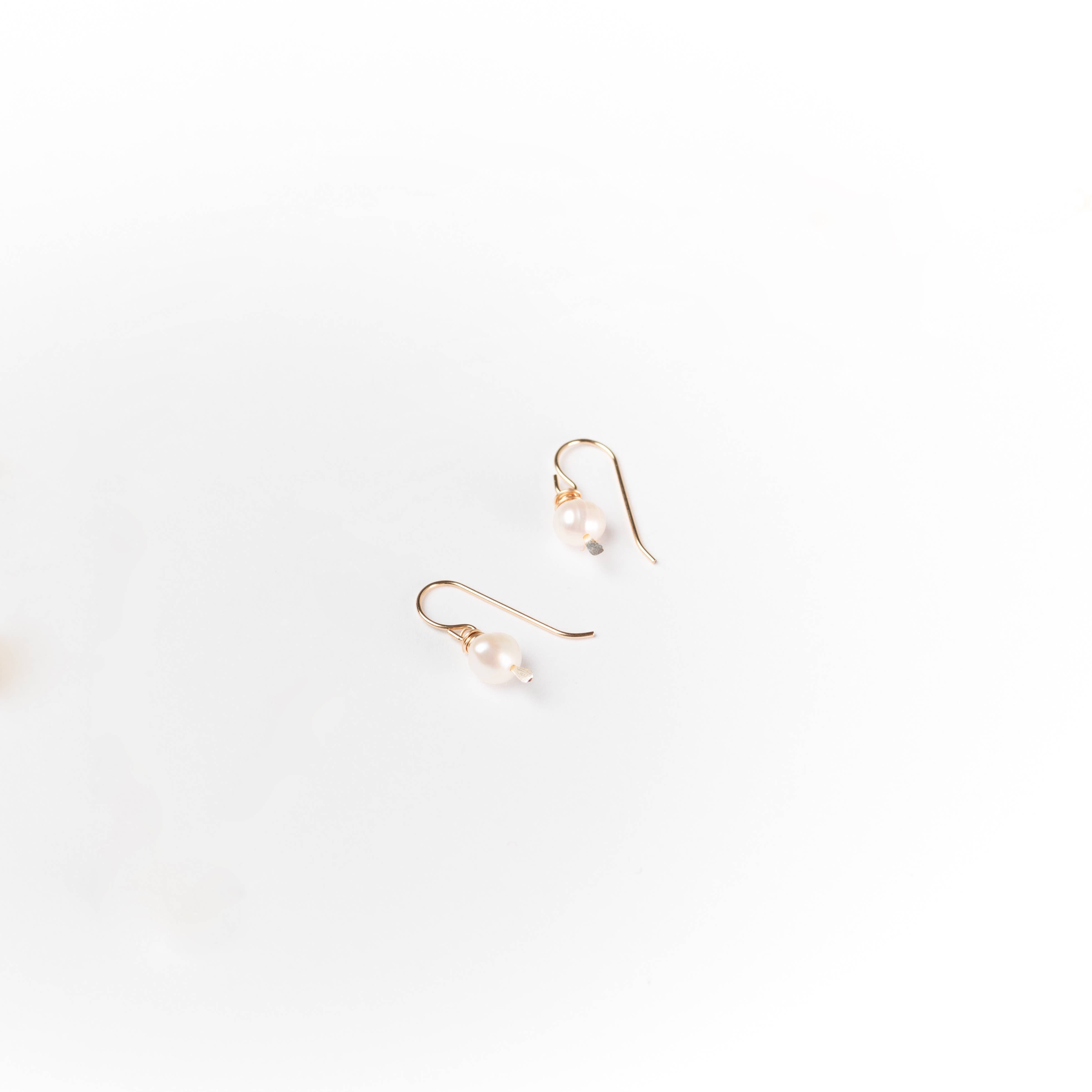 Forai - Wholesale Dangle Earrings - Leeda Pearl Earrings in 14k Gold Filled