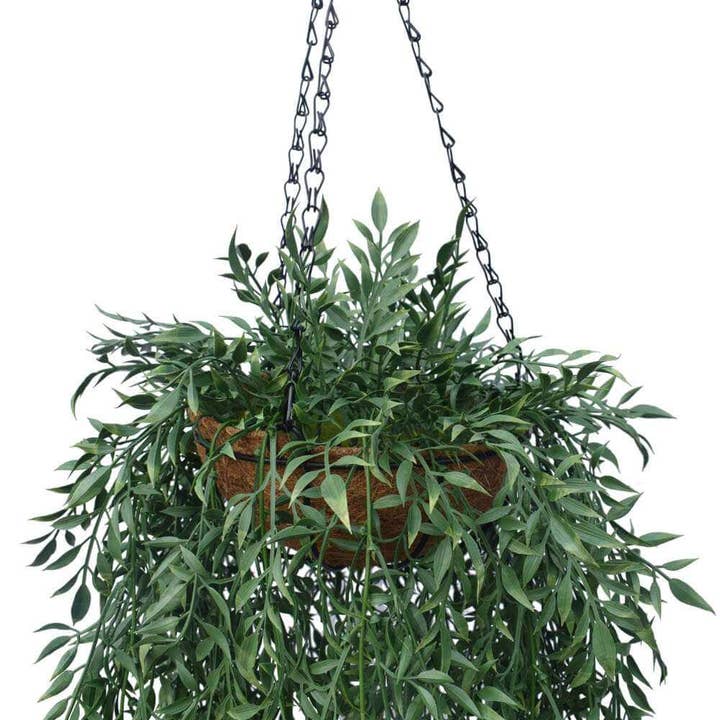 Designer Plants AU - Vente Plantes artificielles - Panier suspendu en fougère artificielle résistant aux UV 110 cm