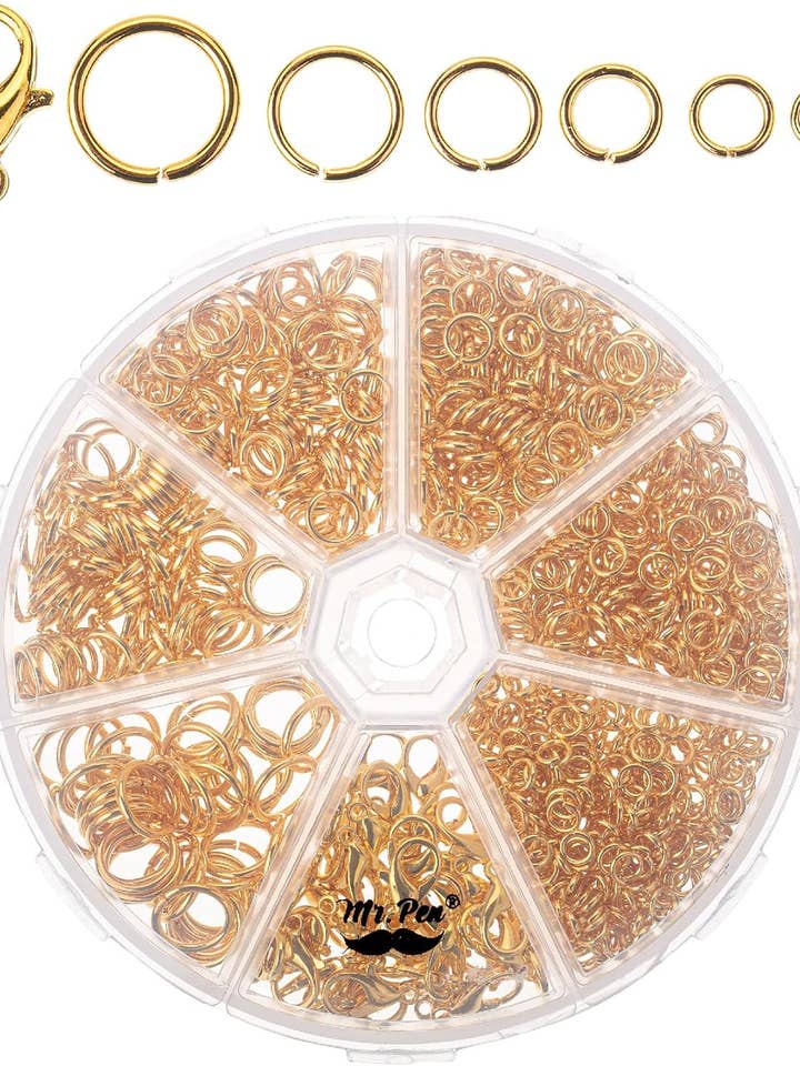 Open Jump Rings and Lobster Clasps, 1014 pcs, 6 Sizes, for wholesale by Mr. Pen