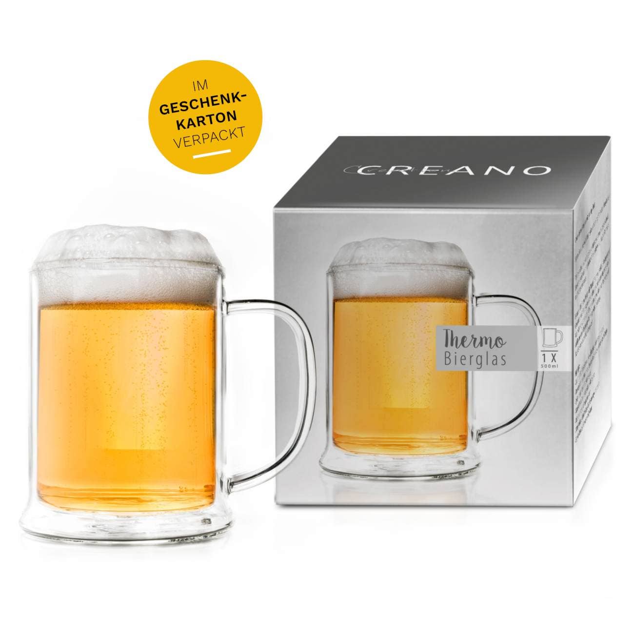 Creano - Wholesale Beer Glass/Mug - Beer glass 500 ml thermal glass 500 ml5