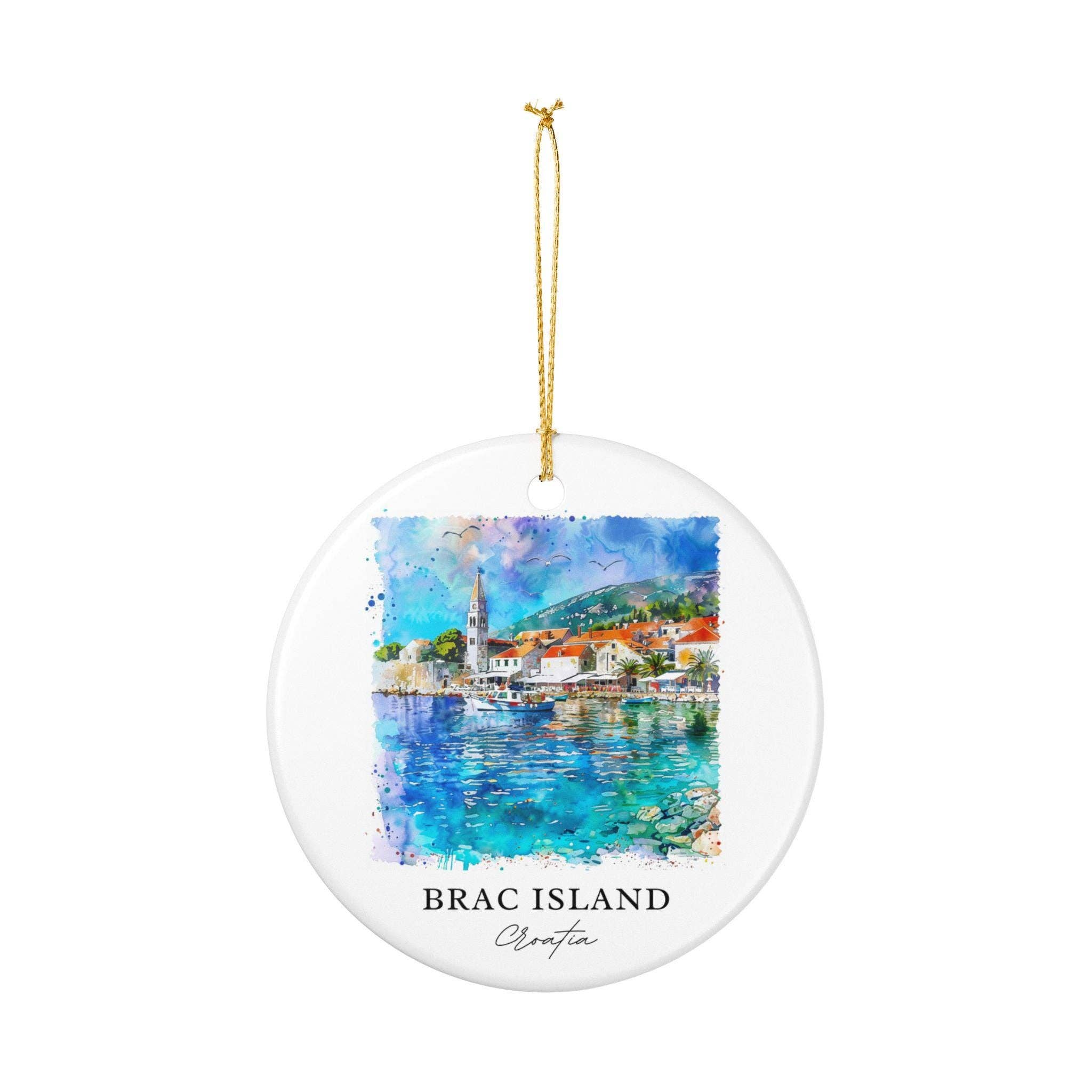 Premium Travel Art - Wholesale Ornament - Brac Island Ornament: Unique Brac Island Souvenir, Croatia Xmas Decor, and Authentic Brac Island Croatia Gift1