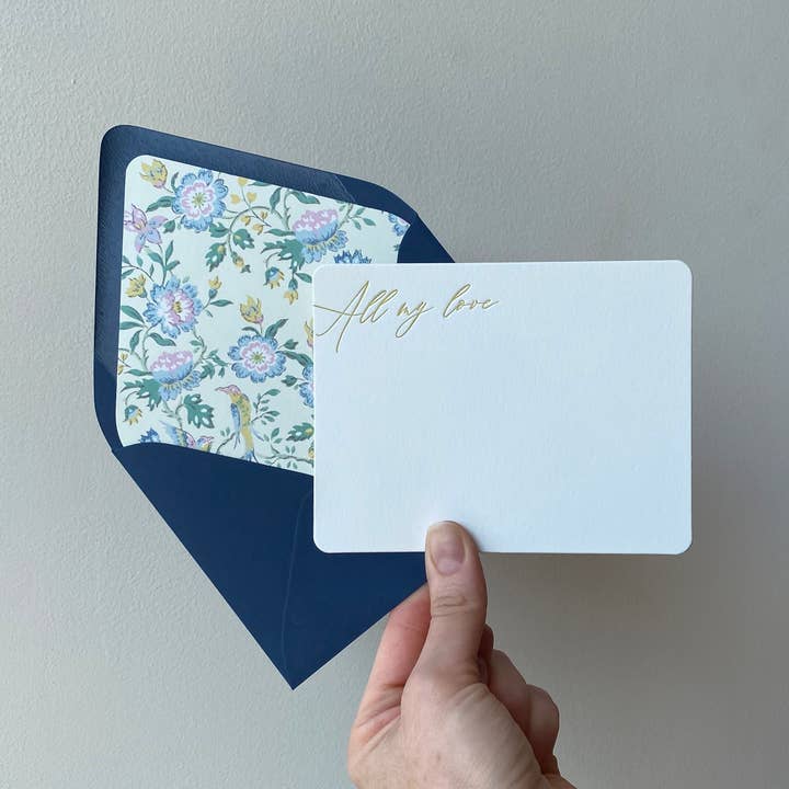 All My Love Letterpress Stationery Pack for wholesale by The Happy Envelope