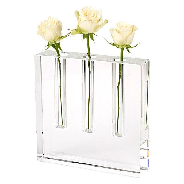 Badash - Wholesale Vase - Triple Play  Handcrafted Square Optical Crystal 7" Vase2