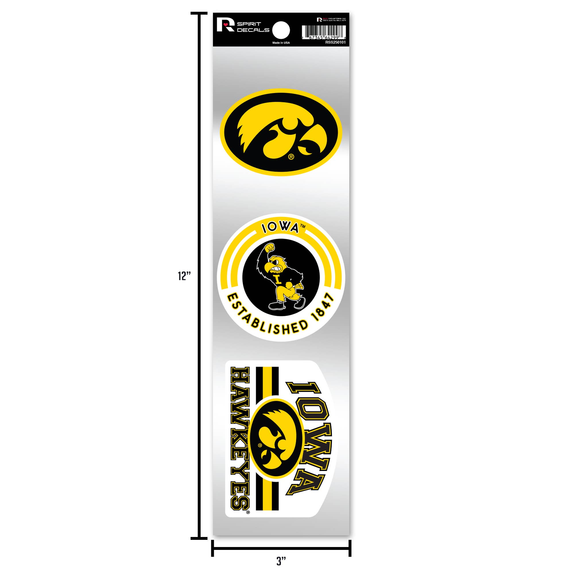 Rico Industries - Wholesale Sticker - NCAA  South Carolina Gamecocks  3-Piece Retro Spirit Decals5