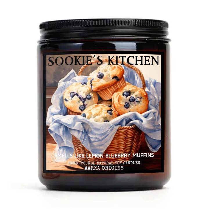 Sookie’s Kitchen Soy Candle – Lemon + Blueberry Muffins for wholesale by AARKA ORIGINS