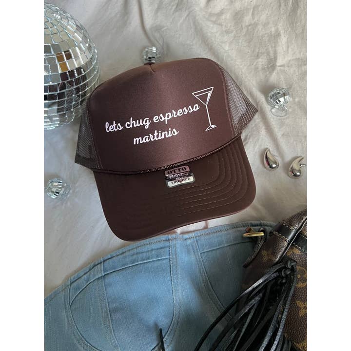 Tipsy Rodeo - Wholesale Trucker Hat - Women's - Espresso Martini Trucker Hat For Bachelorette & Weekend