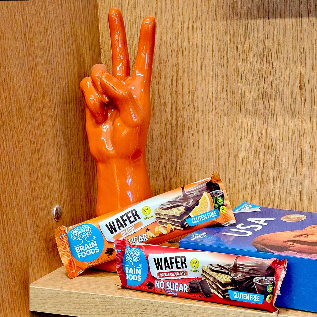 Wilton Mettler LLC - Wholesale Snack Bar - BRAIN FOODS Gluten Free Vegan Wafers (Orange & Chocolate)3