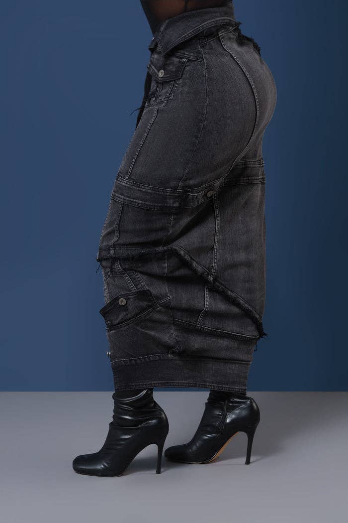 5besties inc - Wholesale Skirt - Women's - DESTROYED JACKET INSPIRED DENIM SKIRTS1