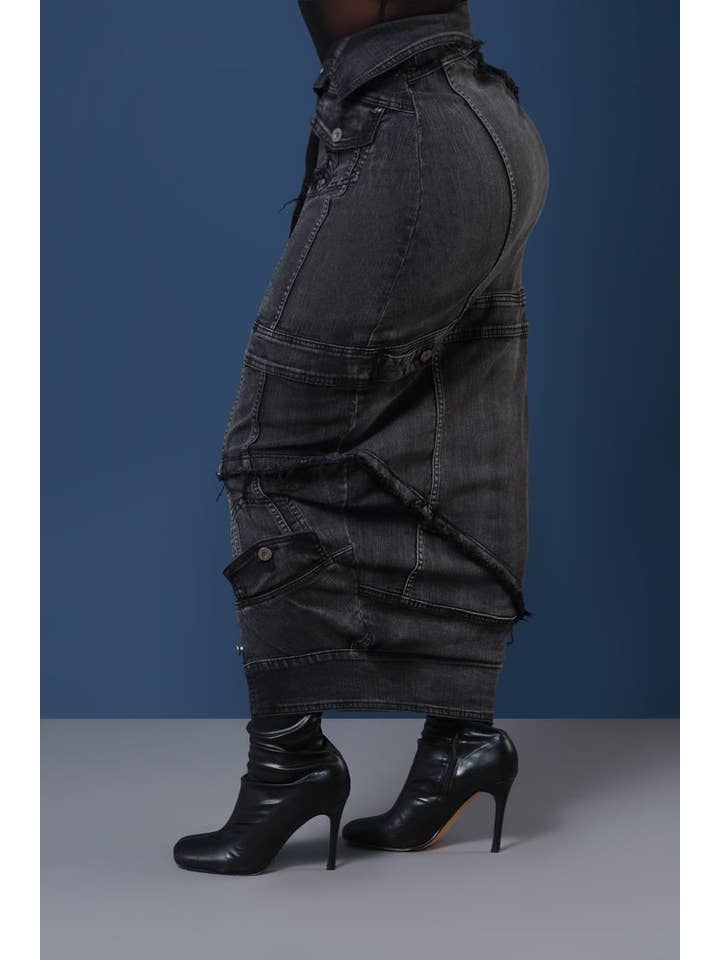 5besties inc - Wholesale Skirt - Women's - DESTROYED JACKET INSPIRED DENIM SKIRTS1