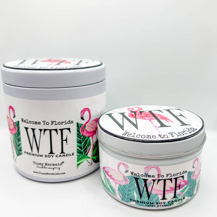 Tipsy Mermaid® – wholesale Jar/filled candle – WTF, Welcome to Florida! Premium Soy Can1