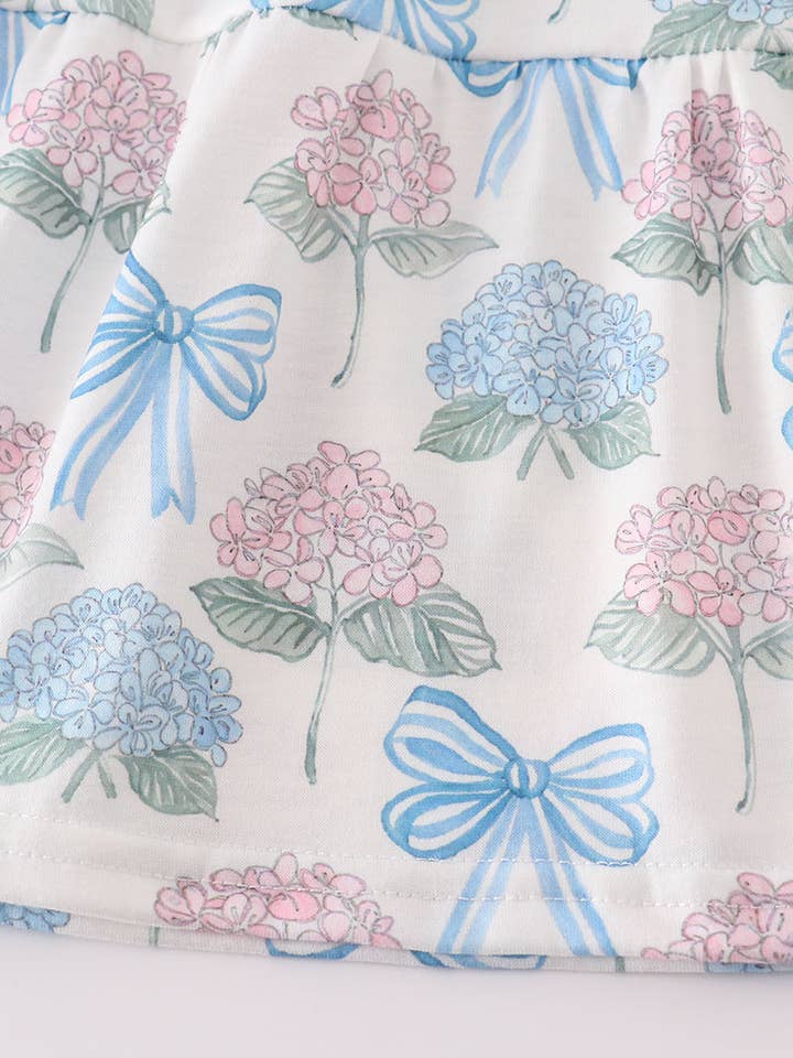 Aspen Rain Boutique - Wholesale Mommy & me sets - Blue hydrangea bow smocked mom&me dress6