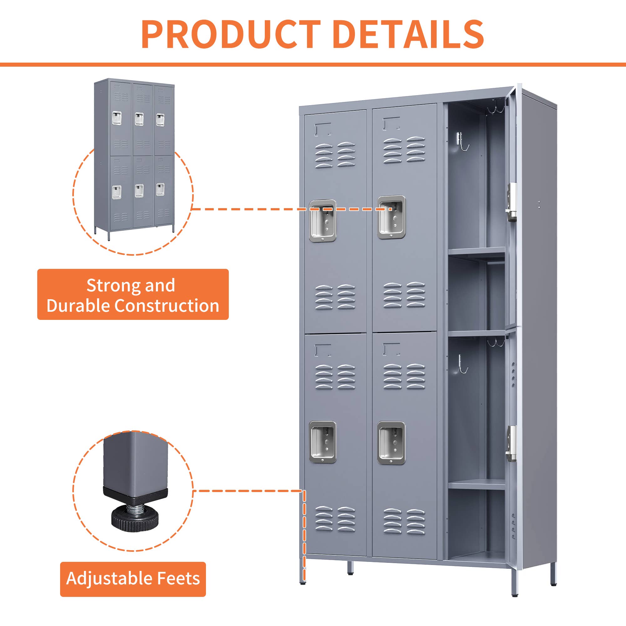 39F Inc. - Wholesale Cabinet - 72inH Storage Lockers for Employees,Home,Gym,School,Garage35