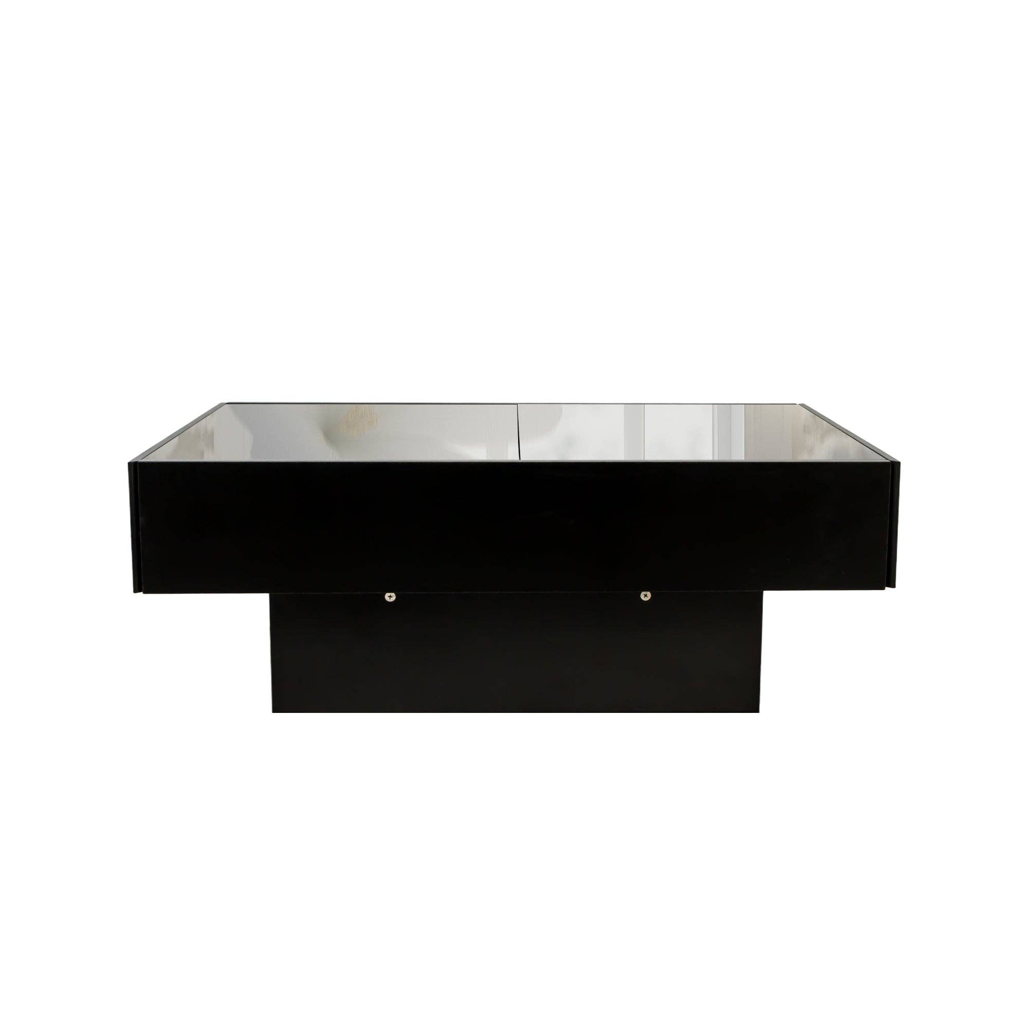 39F Inc. - Vente Tables basses - Table basse coulissante avec rangement caché, MDF noir6