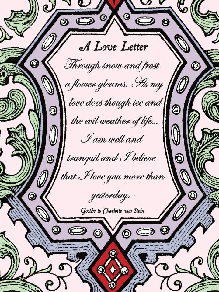 A Love Letter — Literary Valentine's Day Keepsake Card for wholesale by Ivory Tower Studios