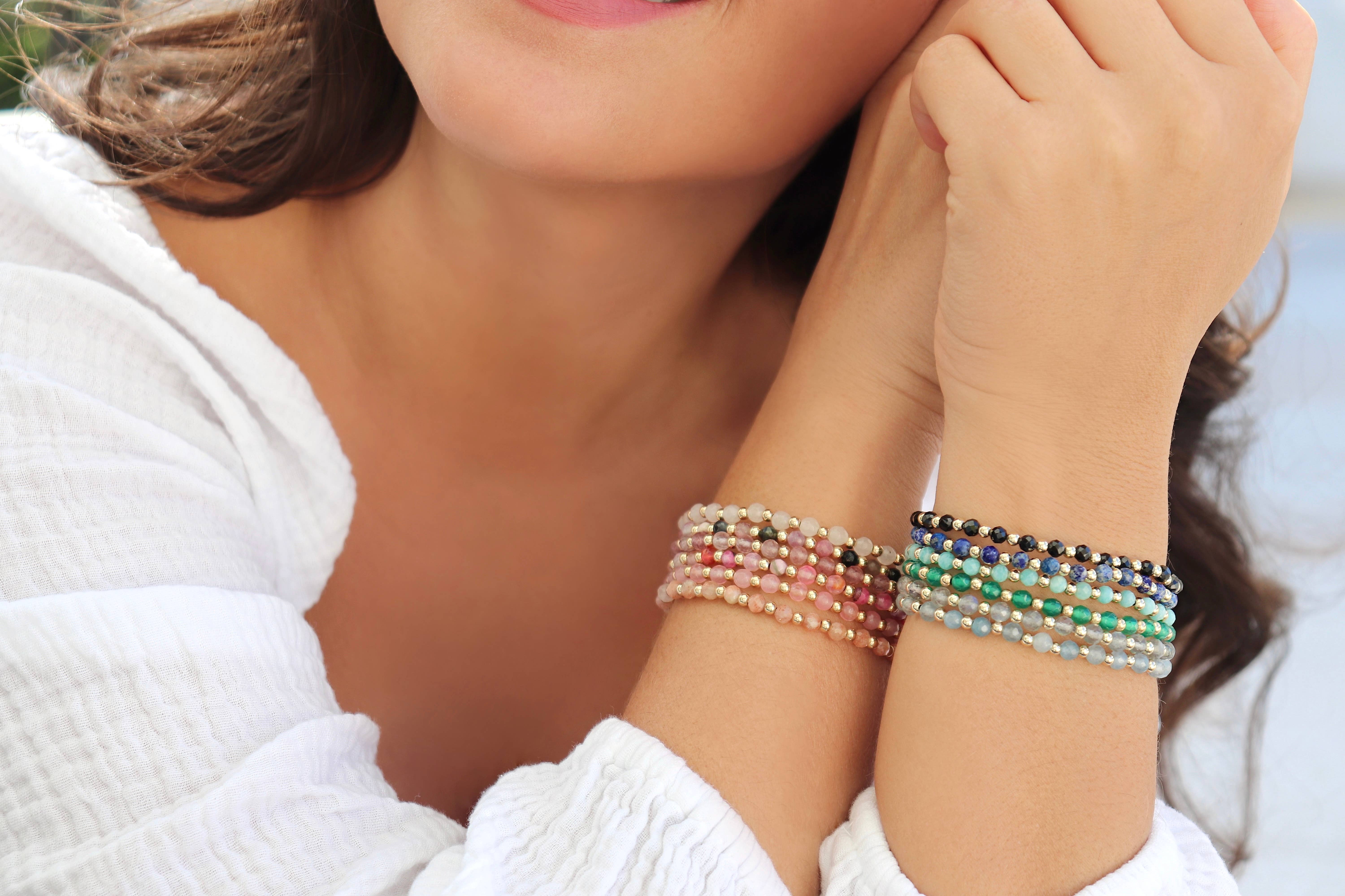 Kaylie Dawn Jewelry - Wholesale Beaded Bracelet - Elley Stretchy Stackable Gemstone Bracelet, Handmade in USA5