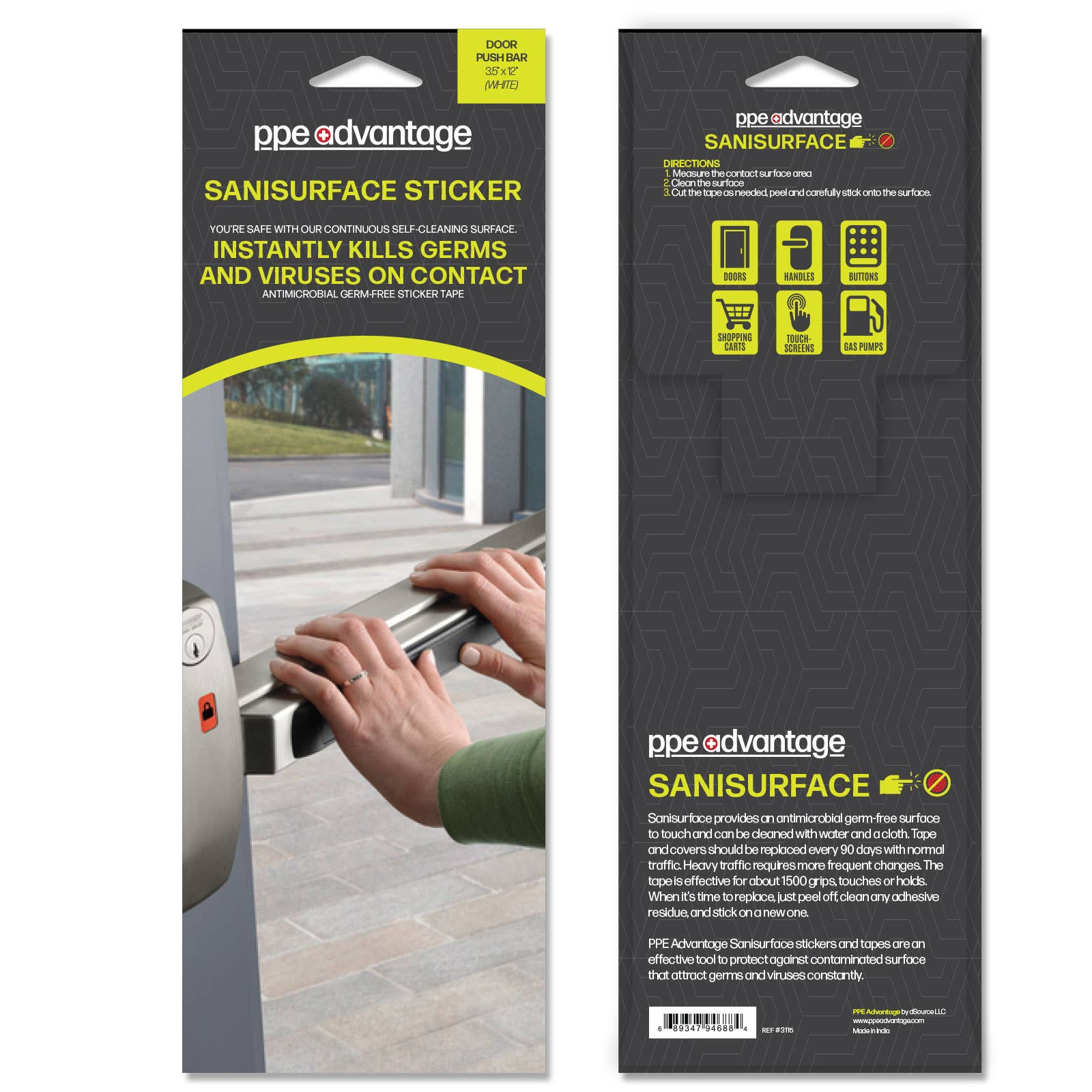 PPE Advantage - Vente Rubans adhésifs - Sanisurface® - Ruban autocollant antimicrobien sans germe5