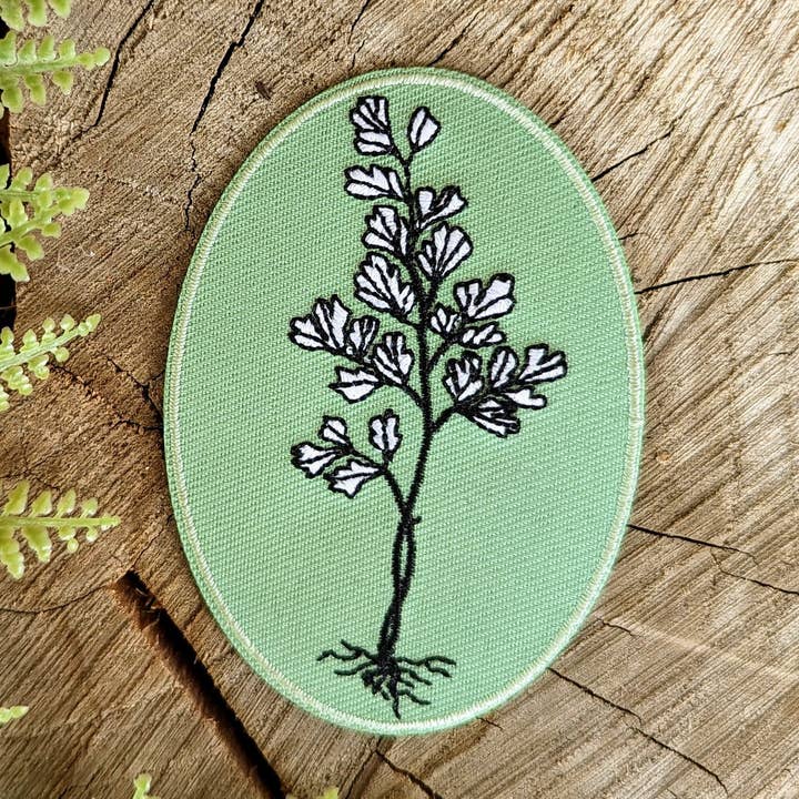 ilikesara | art + goods - Wholesale Patch - iron-on patch | maidenhair fern - green oval 3.25" x 2.25"0