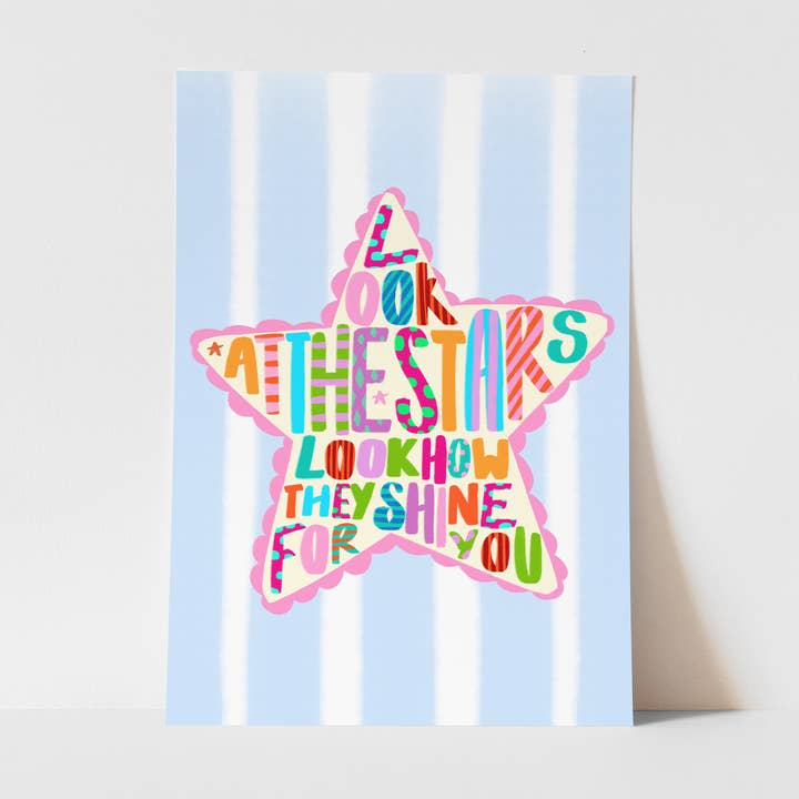 Look At The Stars, Kids Art Print, Baby Room Wall Art for wholesale by Georgie King Designs