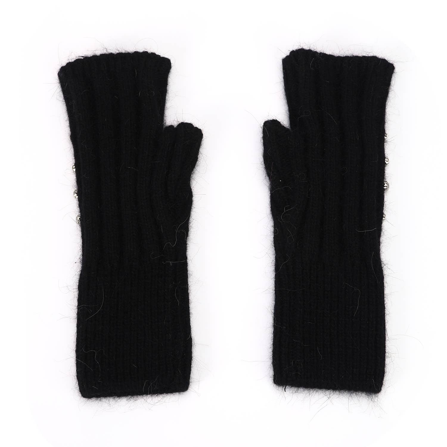 PEACH ACCESSORIES - Wholesale Gloves - Women's - Elegant Knitted Gloves with Rhinestone in Silver SD004-2 13