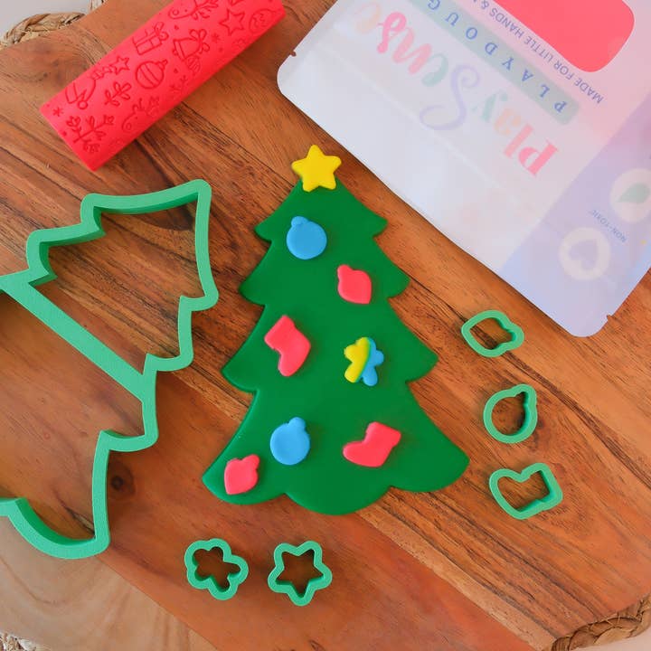 Play Sense - Wholesale Putty/slime – Child - Playdough Christmas Tree Cutter Set