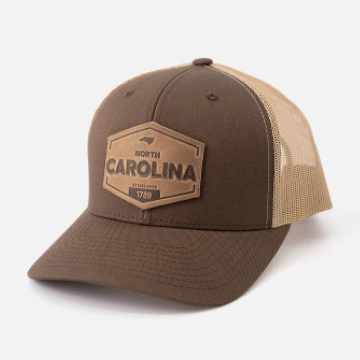Range Leather Co. - Wholesale Trucker Hat - Unisex - North Carolina Established Hat | Leather Patch Trucker Hat1