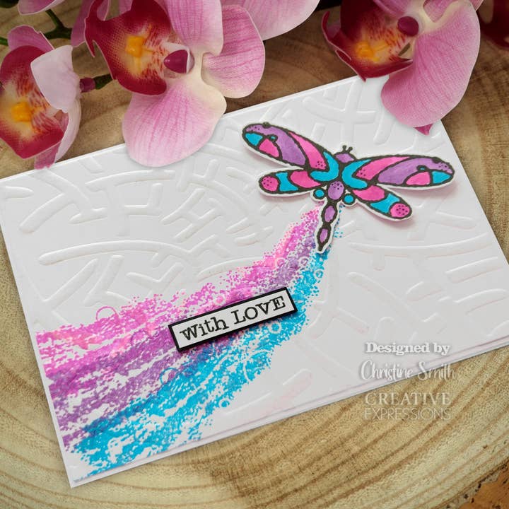 Ecstasy Crafts Distributing - Wholesale Rubber/Decorative Stamp - Woodware Clear Singles Wired Butterflies 4 in x 6 in Stamp