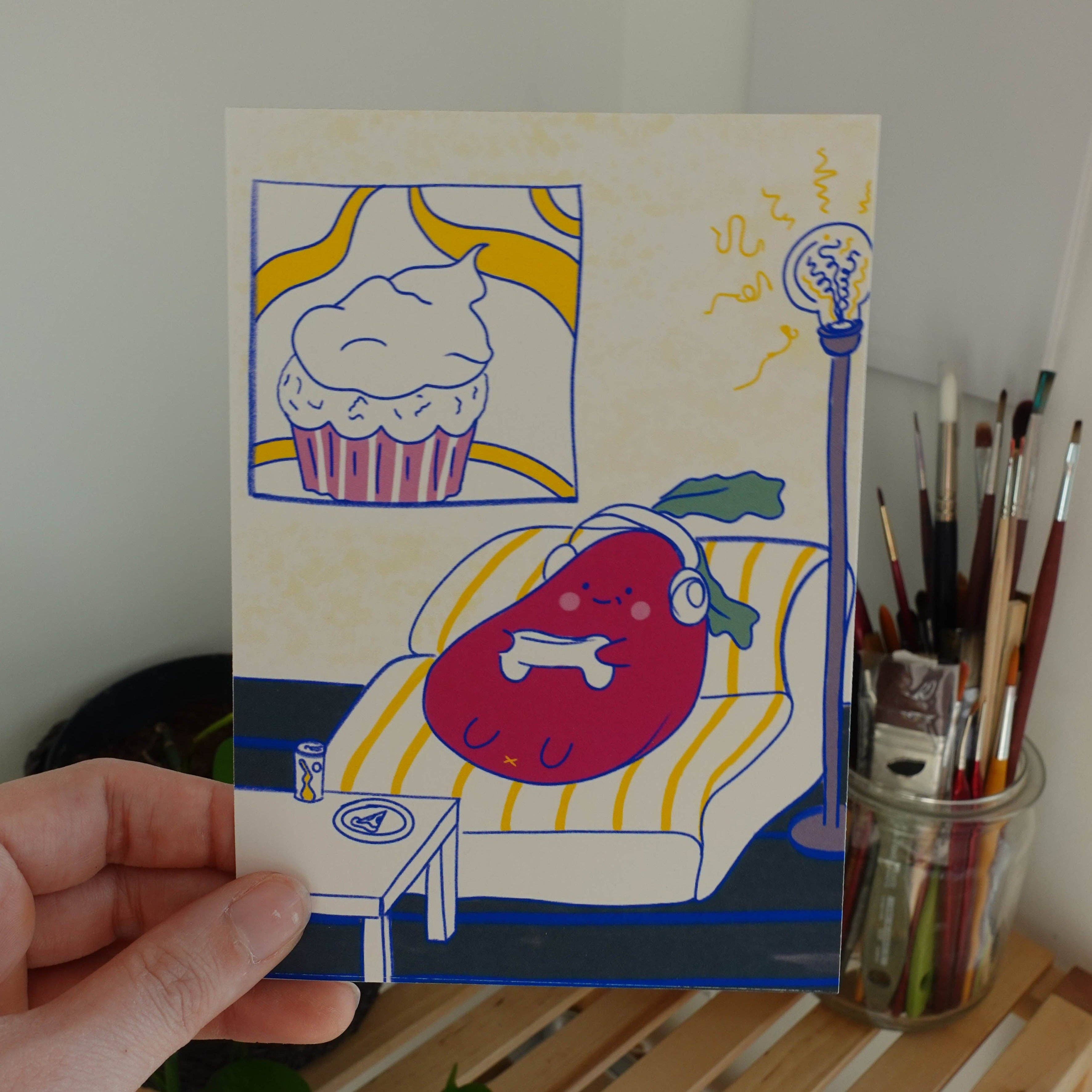 uncomfy cherry - Wholesale Art Print - Beetroot Gamer Print1