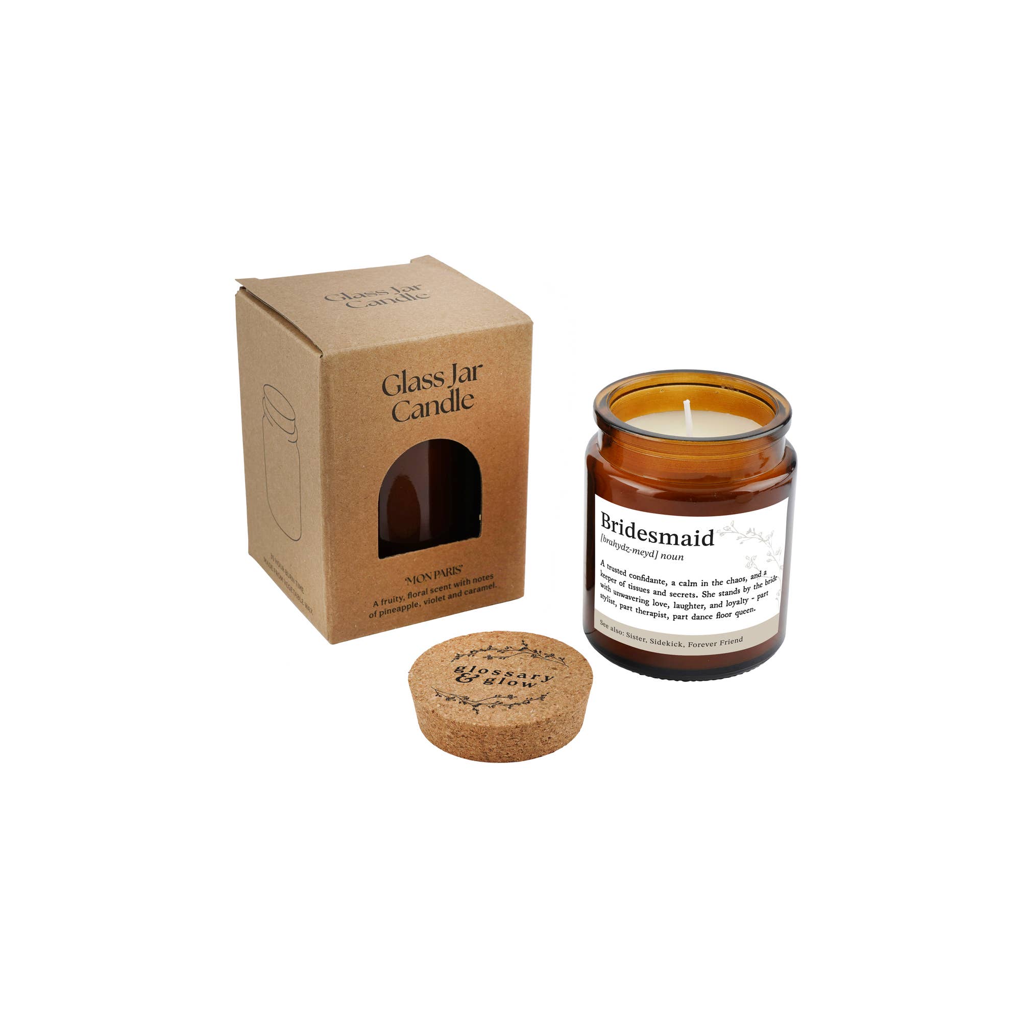 CGB Giftware - Wholesale Jar/Filled Candle - 'Bridesmaid Definition' Large Brown Jar Candle In Gift Box1