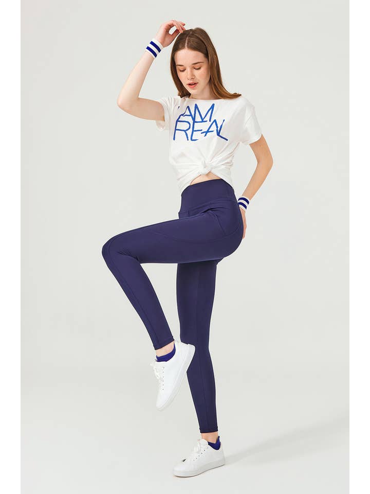 ENNA MODA - Wholesale Athletic/Lounge Leggings - Women's - HIGH WAISTED SEAMLESS ACTIVEWEAR POCKET LEGGINS- NAVY BLUE7