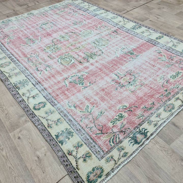 MesopotamiaRugs – wholesale Area rug – 6x9 Pastel Color Vintage Turkish Rug for Under Dining Table or Under Bed1