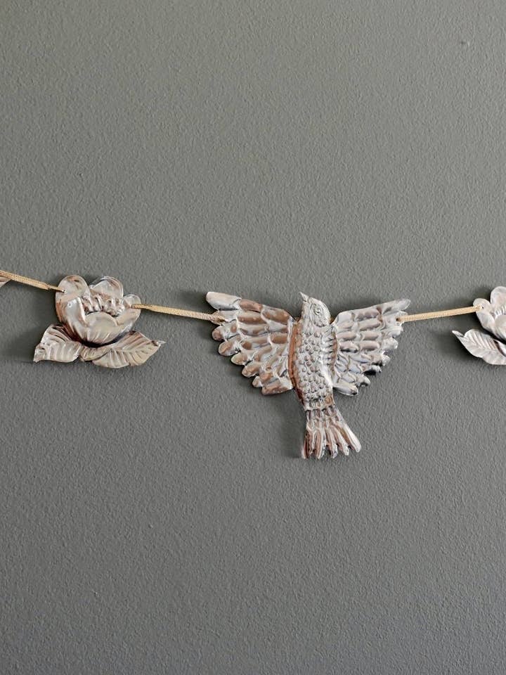 Embossed Tin Flying Bird Foil Garland Bunting for wholesale by Foot Range Mountain