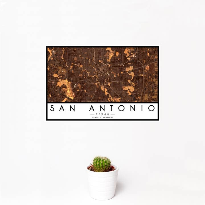 JACE.design - Wholesale Art Print - San Antonio TX Map Print Ember1