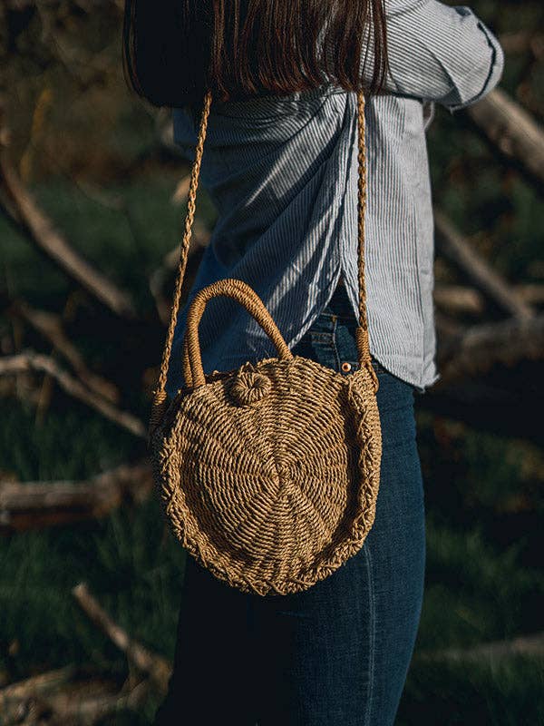 Wood&Chic - Wholesale Beach Bag - Round Straw Bag - Willow1