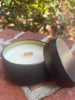 Candele di cera di soia all'ingrosso all'ingrosso 4oz TiN, etichetta privata per la vendita all'ingrosso da parte di Thy Will Bee Done Apiary